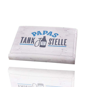 Geschenkidee für Väter. Biekastensitz mit Spruch Papas Tankstelle