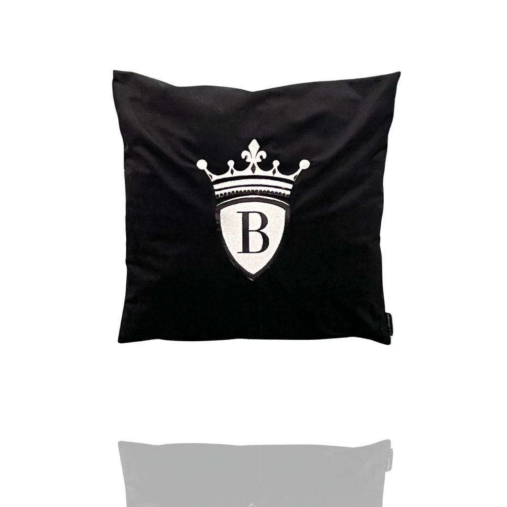 Schwarzes Kissen 40 x 40 cm edel bestickt mit BRIDEMAKER Logo