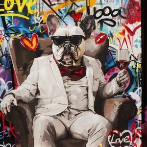 Hunde Gemälde von Golden Retriever, Dackel, französische Bulldogge bis zum Pink Poodle