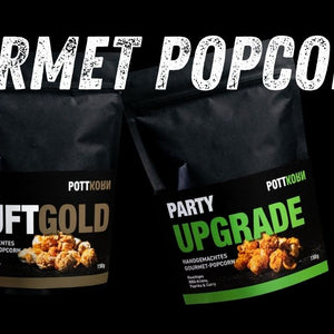 Pottkorn ist das Gourmet Popkorn aus dem Ruhrgebiet. Das Popcorn kommt frisch in die schwarzen Tüten. Es gibt unterschiedliche Popcorn Geschmacksrichtungen.