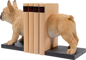 Buchstütze Hund, brauner Frenchie, französische Bulldogge, KARE