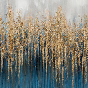 Jeden Pinselstrich und jede Feinheit kann man auf diesem Detailbild erkennen. Das Gemälde wurde mit einer goldenen Metallfolie veredelt.