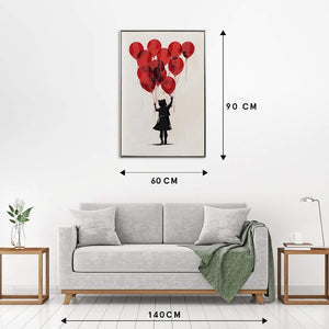 Maße vom Gemälde Mädchen mit roten Luftballons