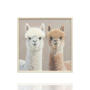 Best Lama Buddies,  Gemälde mit Kunstfell, 60 x 60 cm, ImageLand