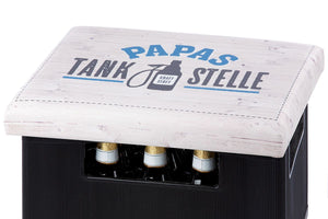 Bierkastensitz „Papas Tankstelle“, Geschenkidee zum Vatertag oder Geburtstag