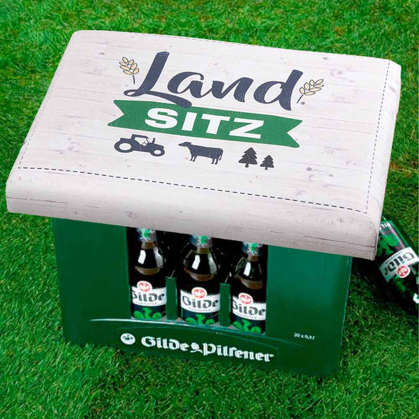 Landsitz, Bierkasten für Menschen mit Humor die auf dem Land leben. Geschenkidee für Landwirte.