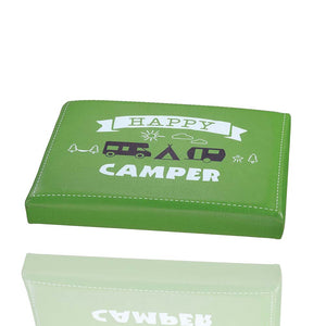 Bierkastensitz Happy Camper. Geschenkidee für Camper oder Campingfreunde. Campingzubehör