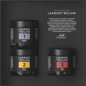 LAKRIDS by BÜLOW in der Black Box. Schwarze schicke Verpackung trifft auf leckere Lakritz Geschenkidee.