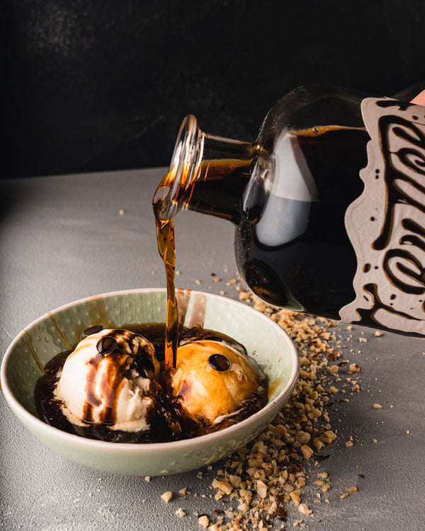 Der Butterscotch Kaffeel-Likör schmeckt auch hervorragend über Vanilleeis oder im Eiskaffee.