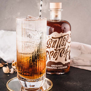 Der Original Butterscotch Karamell Likör wir gerne auch in der Verbindung mit Eis getrunken. 