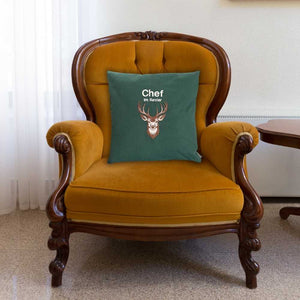 Kissen für Jäger – Grün, 40 x 40 cm, Chef im Revier, Komfort für Hochsitz & Jagdhütte