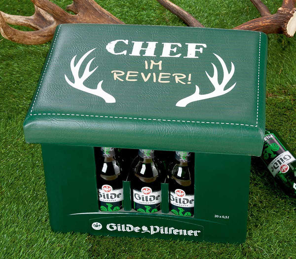 Bierkastensitz „Chef im Revier“, die originelle Geschenkidee für Jäger 