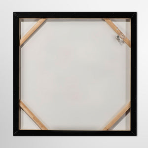 Chicks in the Caribbean Gemälde auf Leinwand mit Holzrahmen Rückansicht.