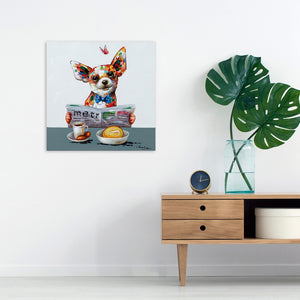 Das 'Chihuahua Hund frühstückt'-Gemälde ist nicht nur ein wunderschönes Kunstwerk, sondern auch ein tolles Geschenk für alle Hundefreunde. Ob zu Weihnachten, zum Geburtstag oder einfach als kleine Aufmerksamkeit zwischendurch - mit diesem Gemälde machst du jedem Chihuahua-Liebhaber eine Freude.