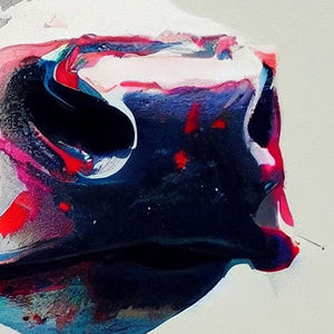Bunte Schnauze einer Kuh auf einem Canva Print