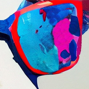 Bunte Sonnenbrille vom Gemälde coole Kuh.
