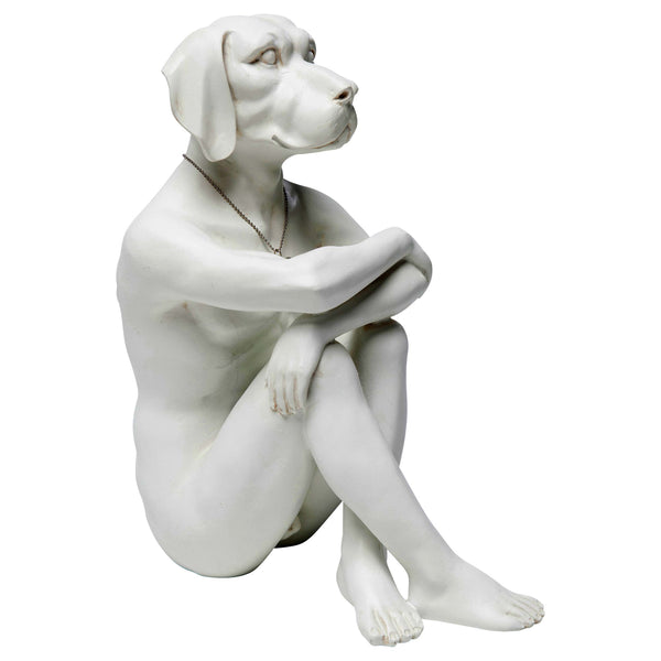 Dekofigur Gangster Dog creme, weißer Hund mit Menschenkörper, KARE