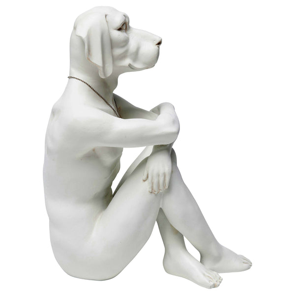 Dekofigur Gangster Dog creme, weißer Hund mit Menschenkörper, KARE