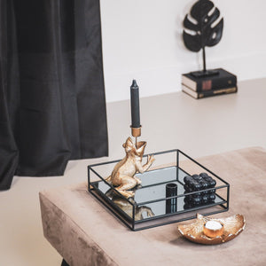 Kiss the Frog, Kerzenhalter Frosch, Farbe Gold, 23 x 10 x 18 cm