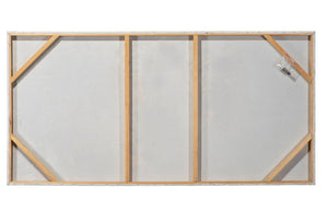 Rückseite mit Befestigungen und Holzrahmen zum Gemälde Ggoldenes Weizenfeld