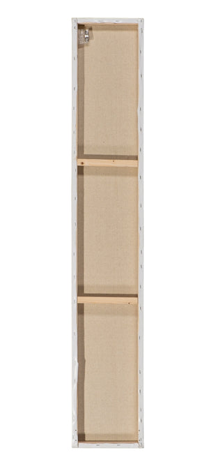 Rückseite Bild drei lustige Giraffen auf Holzrahmen mit Leinwand.