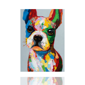 Junger bunter Hund,  Acrylgemälde  70 x  100 cm,  Imageland