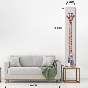 Maße vom Gemälde langer Giraffenhals. Das Acrylgemälde ist ideal für ein Kinderzimmer.