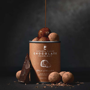 Braune Dose Caramel Cacao Chocolate Hazelnut von P-Stash aus Berlin