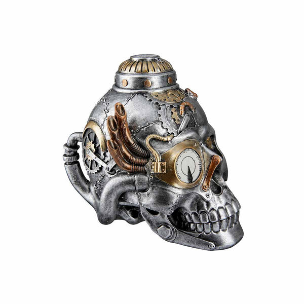 Totenschädel Steampunk mit goldenen, silbernen und bronzefarbenen Elementen