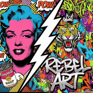 Pop Art Gemälde trifft Gemälde im Graffiti Style. Diese beiden Stilrichtungen werden oft kombiniert.