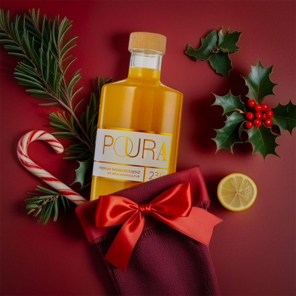Wie wäre es Deinen Liebsten im Winter den gesunden Ingwer Drink Poura zu schenken.
