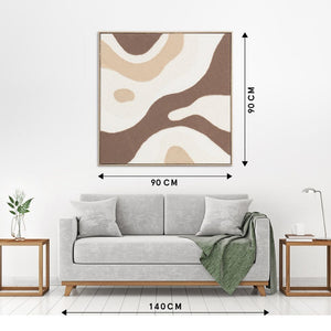 Hier sieht man die Maße an der Wand vom Gemälde salty Caramel von ImageLand.