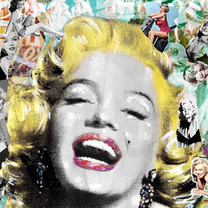 Gesicht einer hübschen, jungen, blonden Schauspielerin der 50ger Jahre