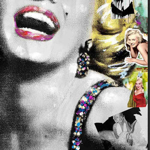 Details eines Acrylgemäldes im Pop up Style. das Gemälde heißt Diamonds Girl´s