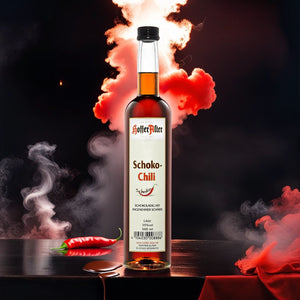 Der Hoffer Alter Schoko Chili Likör überrascht mit einer perfekten Balance zwischen süßer Schokolade und feurigem Chili. 