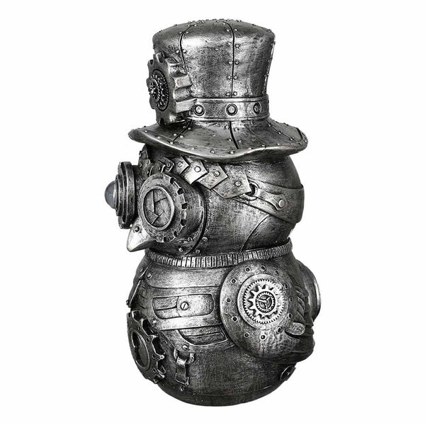 Eule mit einem Zylinder aus Kunstharz im typischen Steampunk Style