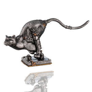 Deko Figur Steampunk Gepard in vollem Lauf