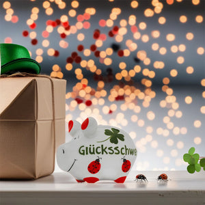 Verschneke mit diesem Sparschwein oder Spardose ein wenig Glück. Eine tolle Geschenkidee für Menschen die etwas mehr Glück brauchen.