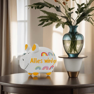 Spardose Sparschwein "Alles wird gut", 12,5 x 9 cm, KCG
