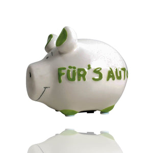 Das schöne Sparschwein mit der Aufschrift fürs Auto hilft Dir zu Sparen. Das Sparschwein schaut lustig aus und erinnert Dich immer daran einen Notgroschen fürs Auto parat zu haben.