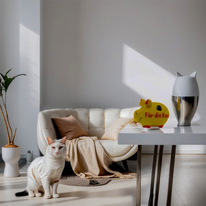 Diese Spardose oder Sparschwein mit der Aufschrift für die Katz hilft Dir für Deine Samtpfoten zu sparen!