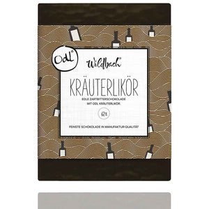 Kräuterlikör Zarbitter Schokolade von Wildbach in einer schönen Verpackung als Geschenkidee