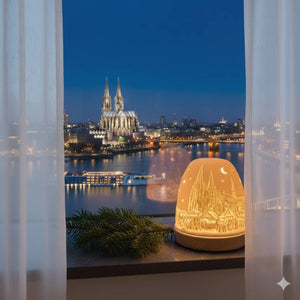 Windlicht Kölner Dom mit Weihnachtsmarkt