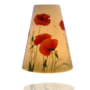 Windlicht mit rotem Klatschmohn