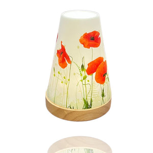 Windlicht mit rotem Klatschmohn