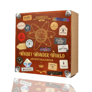 Der Whisky Wonder World Adventskalender 2023 kommt in einem hochwertigen Karton. Mit diesem Adventskalender begeben Sie sich auf eine Whisky Weltreise