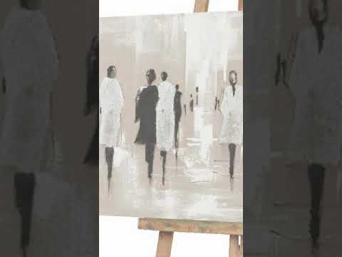 Ein Video über ein Acrylgemälde Modenschau mit Silber. Hier wird das Gemälde mit Musik und Sprache interpretiert.