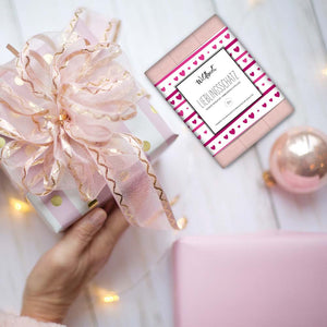 Eine Kleinigkeit zu einem Geschenk ist die weiße Schokolade von Wildbach. Lieblingsschatz steht auf der Verpackung.