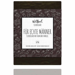 Wildbach Zartbitterschokolade für echte Männer. Schokolade mit Rum, Vanille Trüffelcreme
