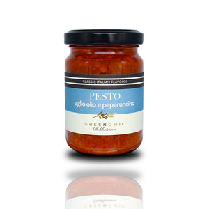 Pesto aglio olio e peperoncino, 135g. Greenomic
